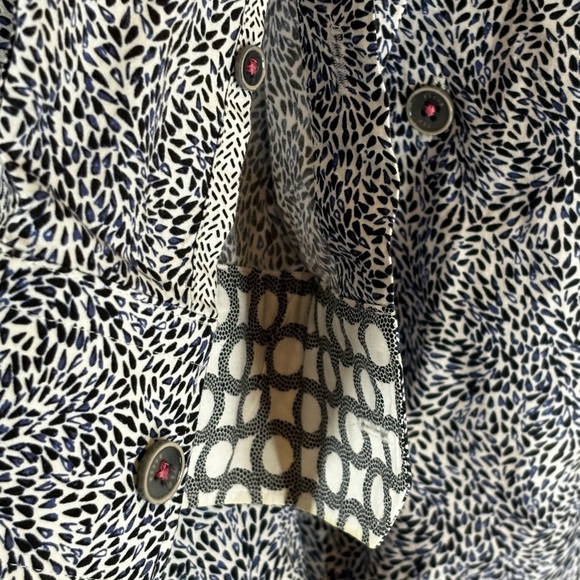 Ted Baker XL EU5 Blue White Printed Button Down Long Sleeve Dress Shirt - Picture 6 of 9